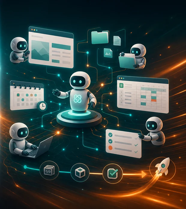 AI Agent 协作完成任务示意图